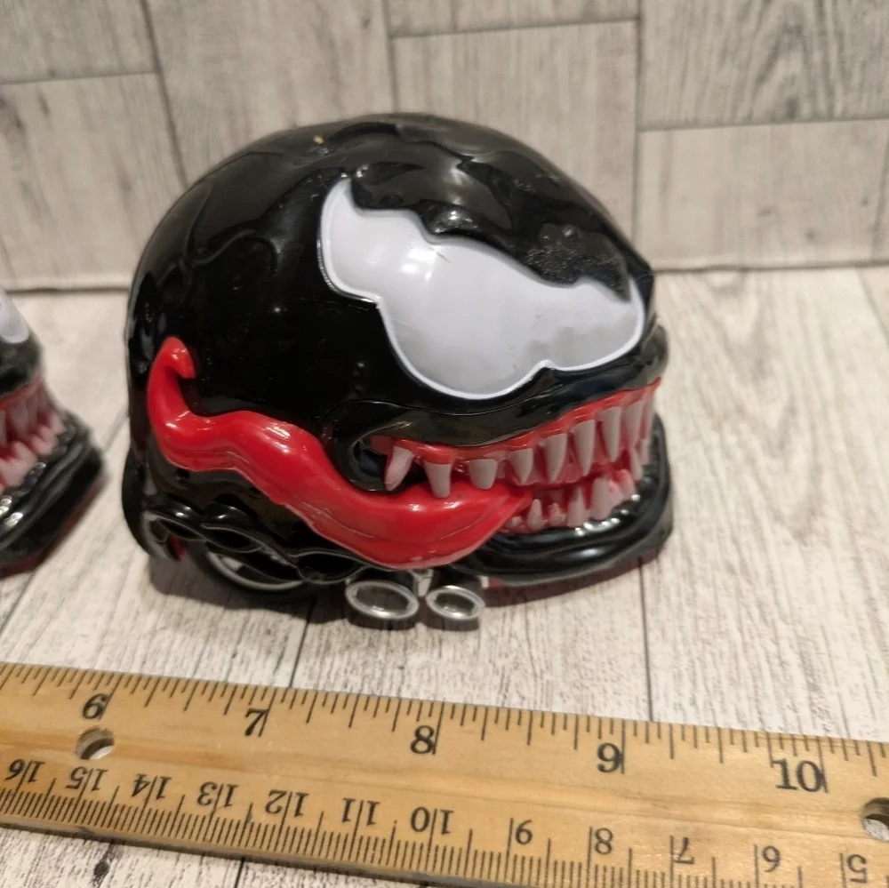 Black and Red Venom Helmet Friction Car Toy Set
